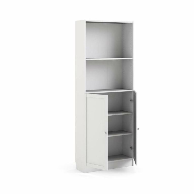 Libreria Anastasie, Scaffale da ufficio, Mobile portalibri, Biblioteca, 28x79 h203 cm, Bianco