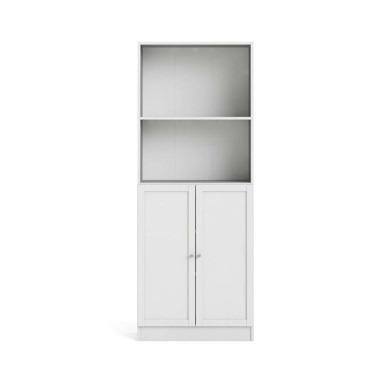 Libreria Anastasie, Scaffale da ufficio, Mobile portalibri, Biblioteca, 28x79 h203 cm, Bianco