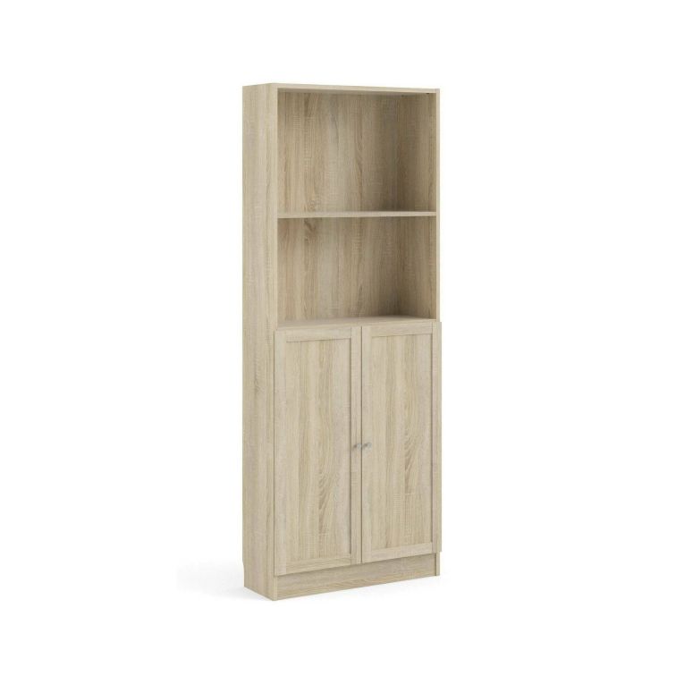 Libreria Anastasie, Scaffale da ufficio, Mobile portalibri, Biblioteca, 28x79 h203 cm, Quercia