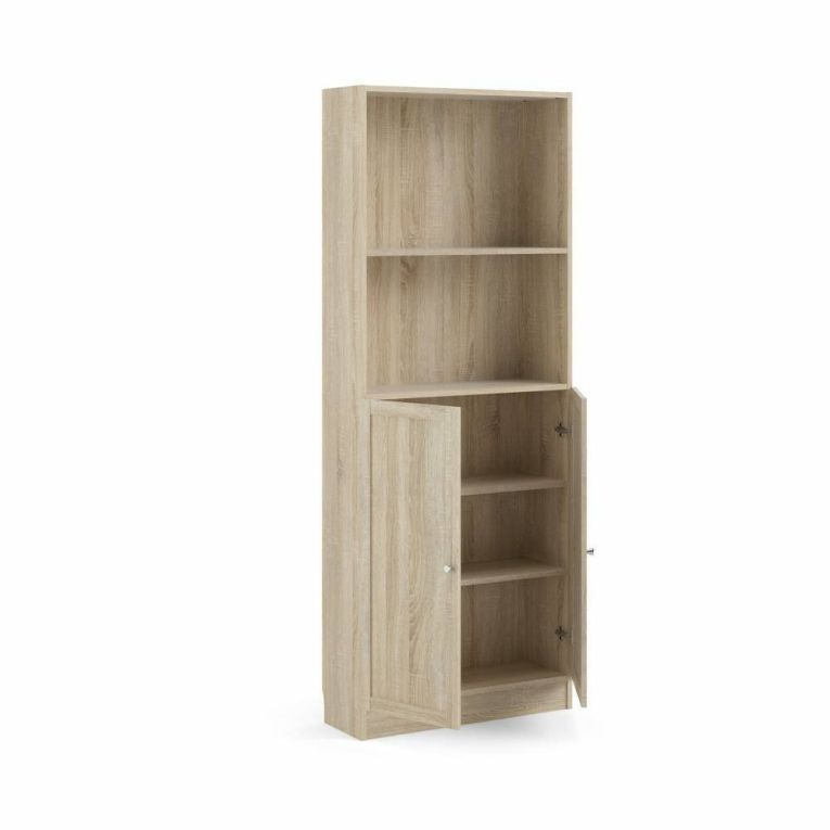 Libreria Anastasie, Scaffale da ufficio, Mobile portalibri, Biblioteca, 28x79 h203 cm, Quercia