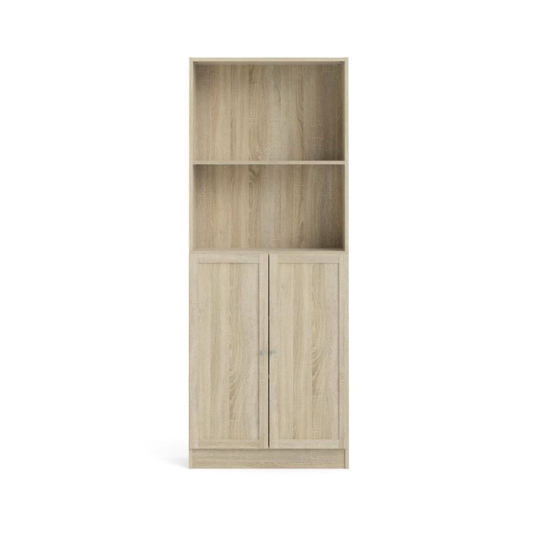 Libreria Anastasie, Scaffale da ufficio, Mobile portalibri, Biblioteca, 28x79 h203 cm, Quercia