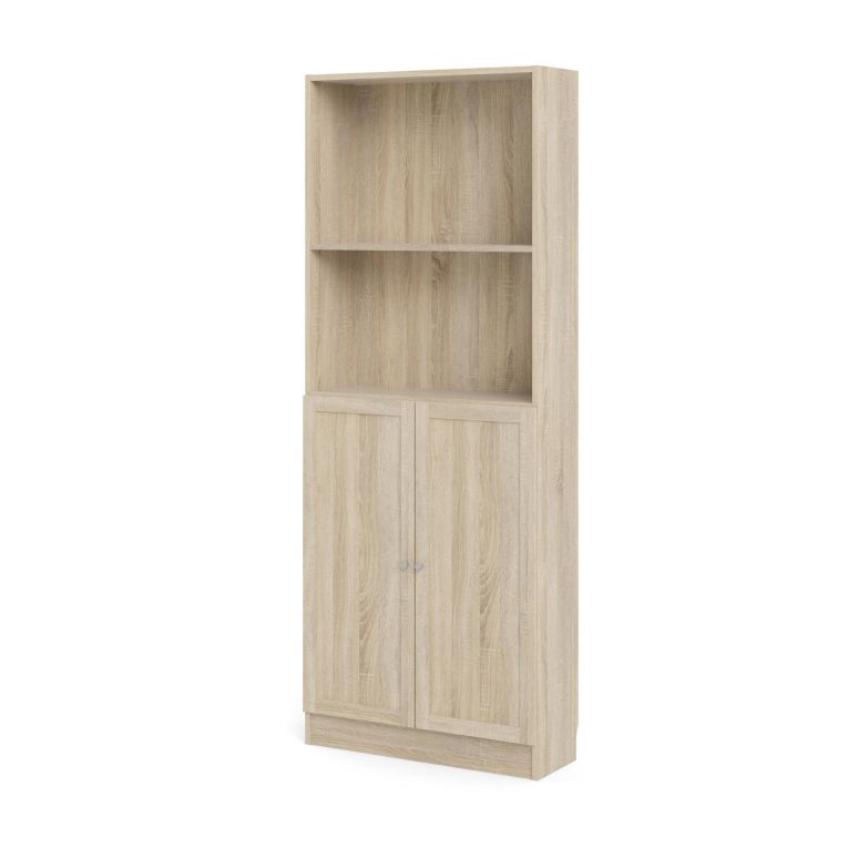 Libreria Anastasie, Scaffale da ufficio, Mobile portalibri, Biblioteca, 28x79 h203 cm, Quercia