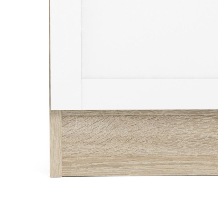 Libreria Anastasie, Scaffale da ufficio, Mobile portalibri, Biblioteca, 28x79 h203 cm, Quercia e Bianco