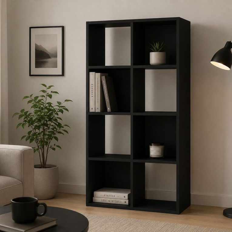 Libreria Antracite 6 Ripiani Installazione a Terra 61x30x121h cm, Struttura Verticale - Lifatila