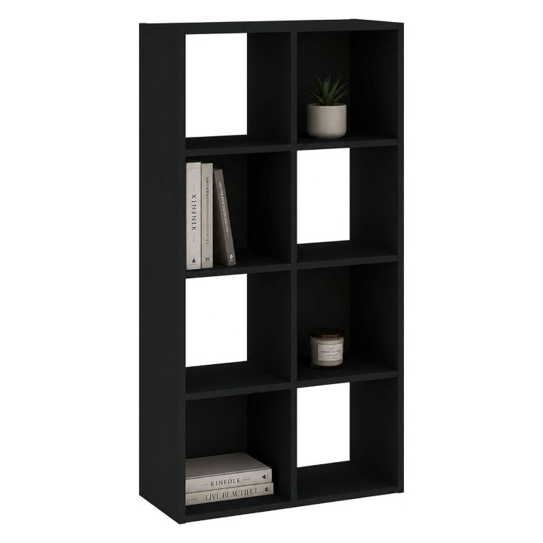 Libreria Antracite 6 Ripiani Installazione a Terra 61x30x121h cm, Struttura Verticale - Lifatila
