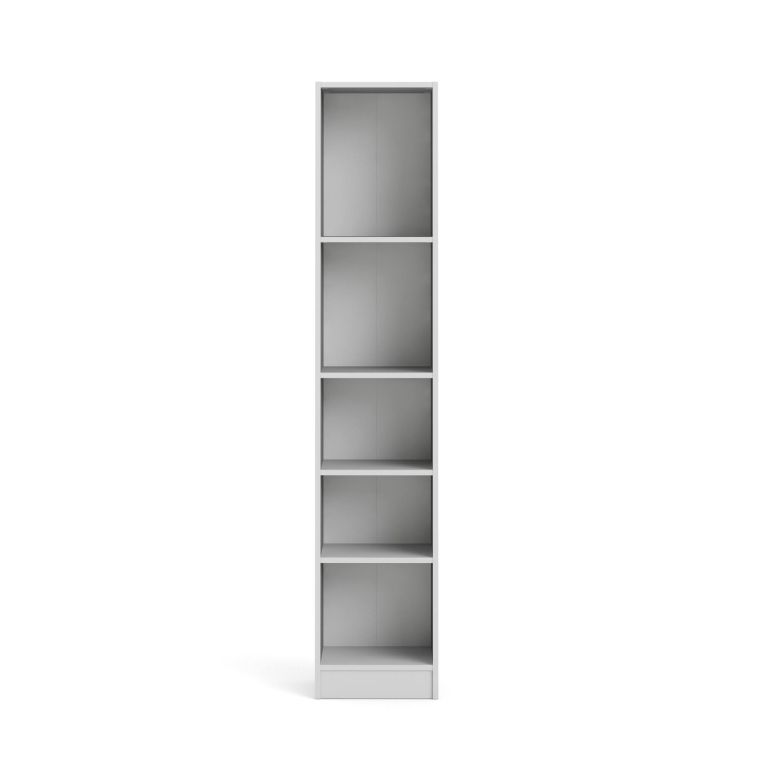 Libreria Axelle, Scaffale da ufficio, Mobile portalibri, Biblioteca, 41x27 h203 cm, Bianco