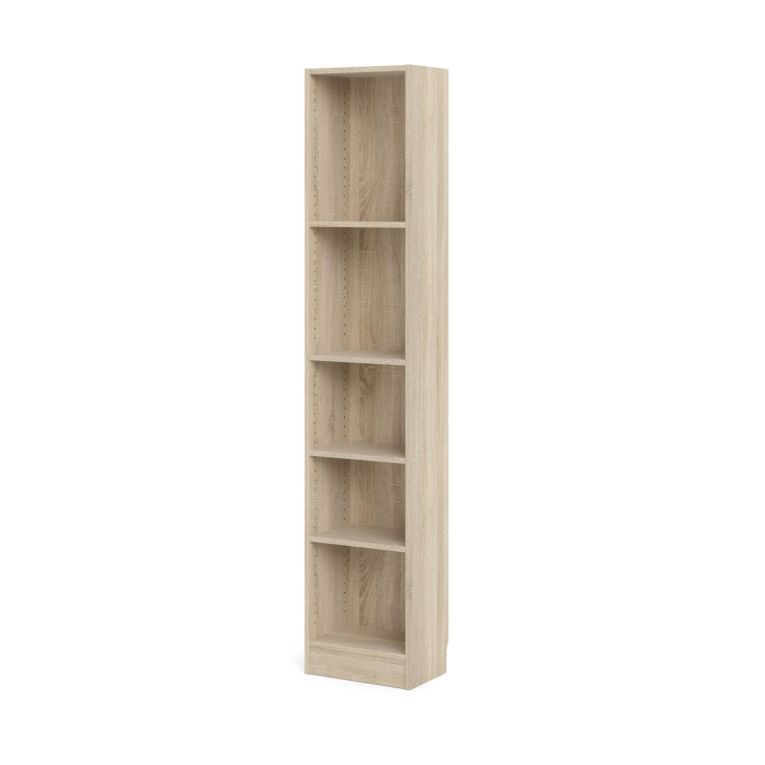Libreria Axelle, Scaffale da ufficio, Mobile portalibri, Biblioteca, 41x27 h203 cm, Quercia