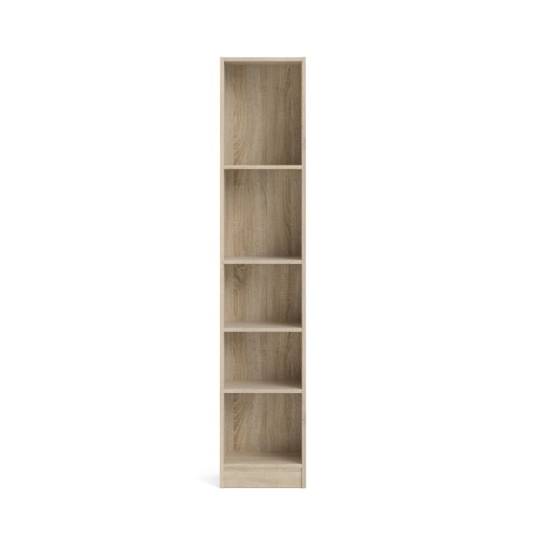Libreria Axelle, Scaffale da ufficio, Mobile portalibri, Biblioteca, 41x27 h203 cm, Quercia