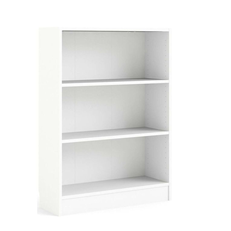 Libreria Azenor, Scaffale da ufficio, Mobile portalibri, Biblioteca, 79x27 h107 cm, Bianco