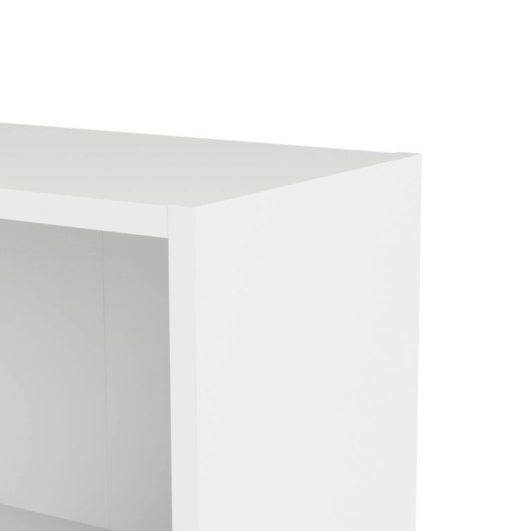 Libreria Azenor, Scaffale da ufficio, Mobile portalibri, Biblioteca, 79x27 h107 cm, Bianco