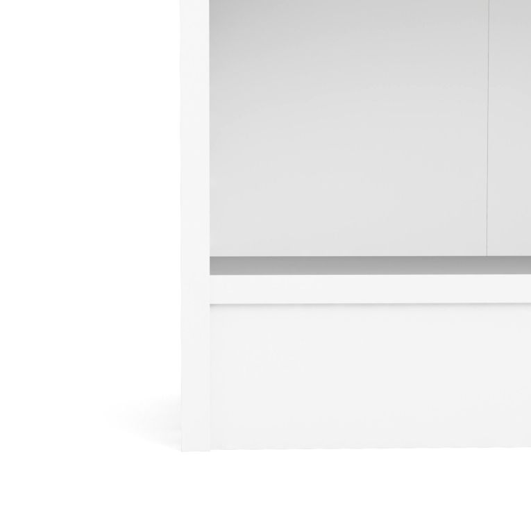 Libreria Azenor, Scaffale da ufficio, Mobile portalibri, Biblioteca, 79x27 h107 cm, Bianco