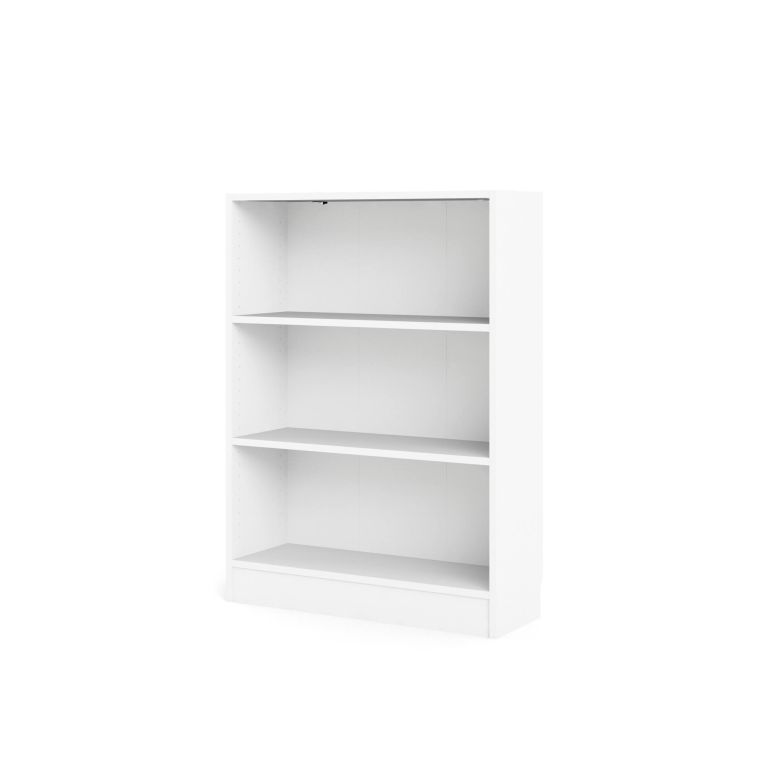 Libreria Azenor, Scaffale da ufficio, Mobile portalibri, Biblioteca, 79x27 h107 cm, Bianco