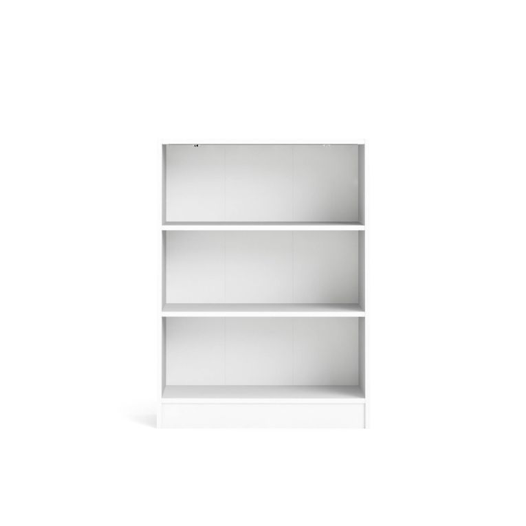 Libreria Azenor, Scaffale da ufficio, Mobile portalibri, Biblioteca, 79x27 h107 cm, Bianco