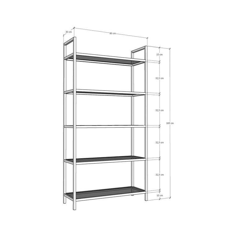 Libreria bassa in vetro oro 80x165h cm - Stratonice