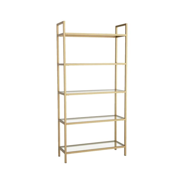 Libreria bassa in vetro oro 80x165h cm - Stratonice