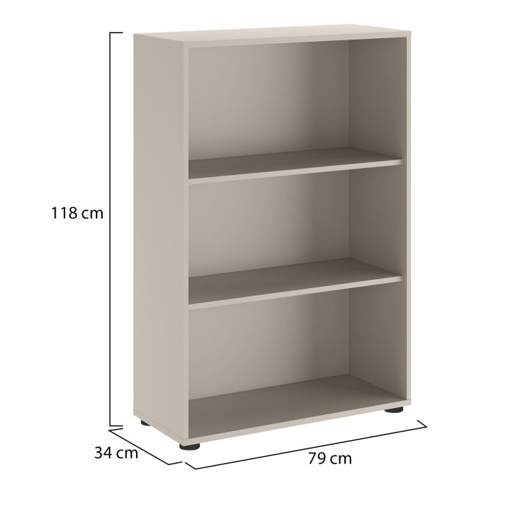 Libreria Beige 2 Ripiani Installazione a Terra 79x34x118h cm, - Leporano