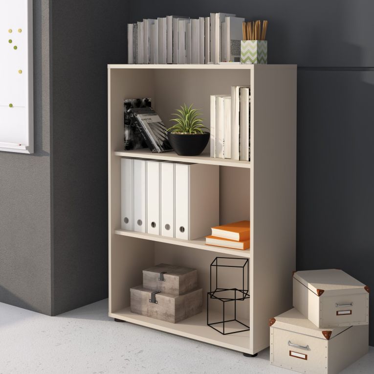 Libreria Beige 2 Ripiani Installazione a Terra 79x34x118h cm, - Leporano