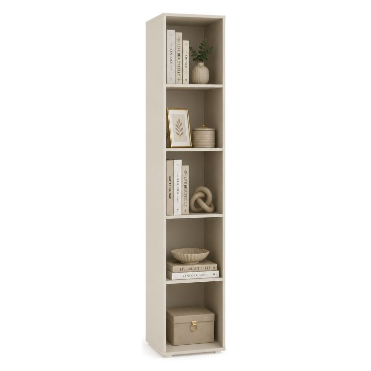 Libreria Beige 4 Ripiani Installazione a Terra 40x35x184h cm, Struttura Verticale - Likagame