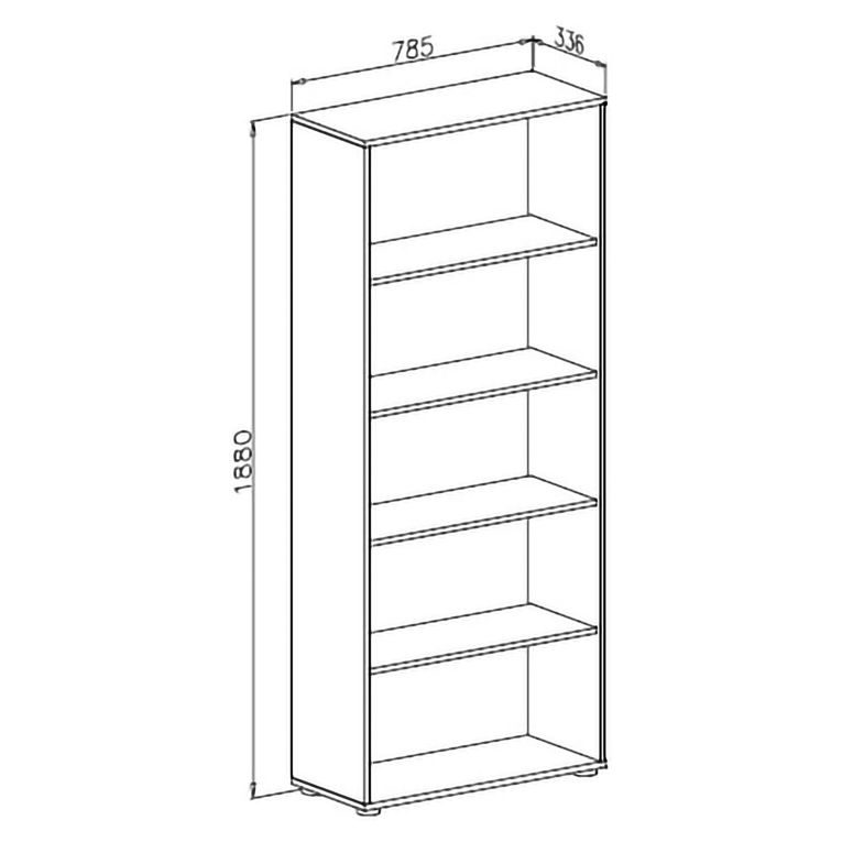 Libreria Beige 4 Ripiani Installazione a Terra 79x34x188h cm, - Brugnera