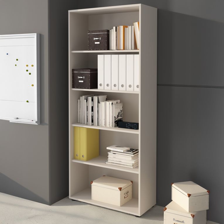 Libreria Beige 4 Ripiani Installazione a Terra 79x34x188h cm, - Brugnera