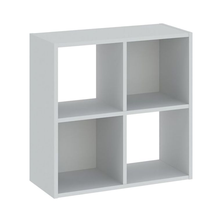 Libreria Bianco 2 Ripiani Installazione a Terra 61x30x61h cm, Struttura Verticale - Liha