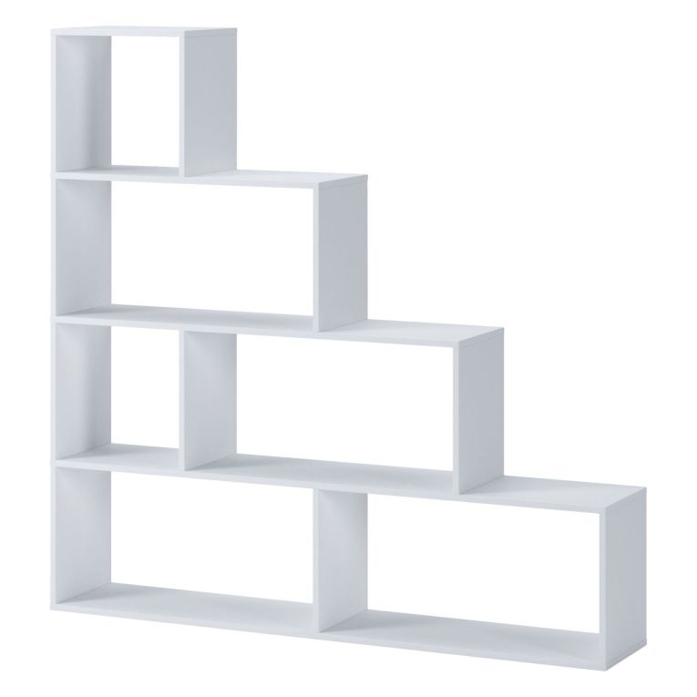 Libreria Bianco 3 Ripiani Installazione a Terra 145x28x143h cm, Portata Ripiani 15 - Serole