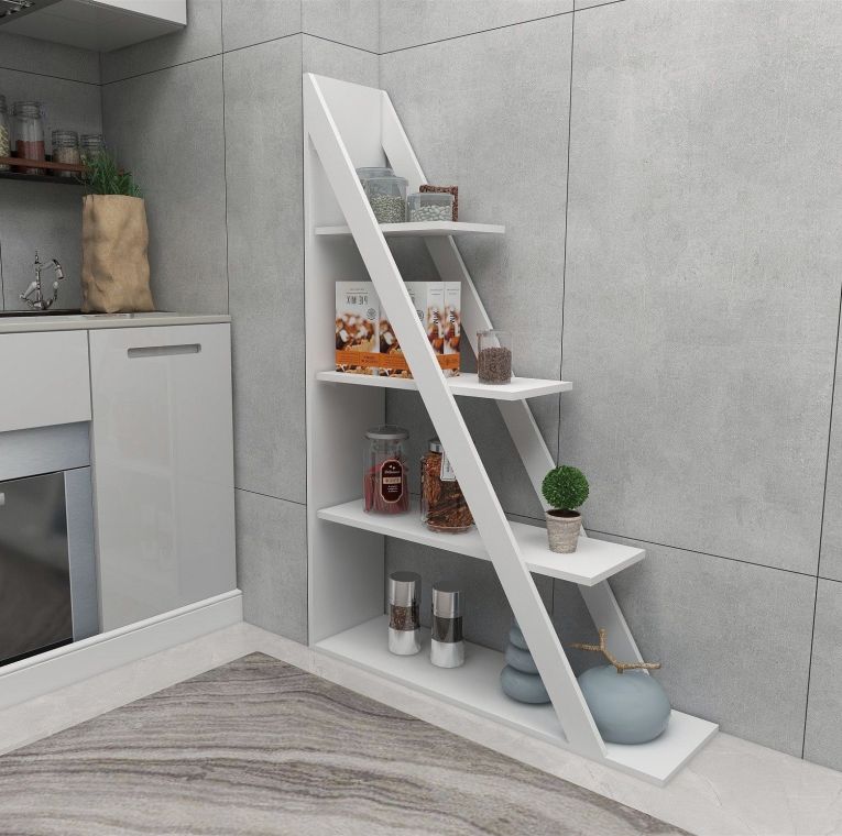 Libreria Bianco 3 Ripiani Installazione Libera 100x30x150h cm, Struttura Verticale - Camaiore