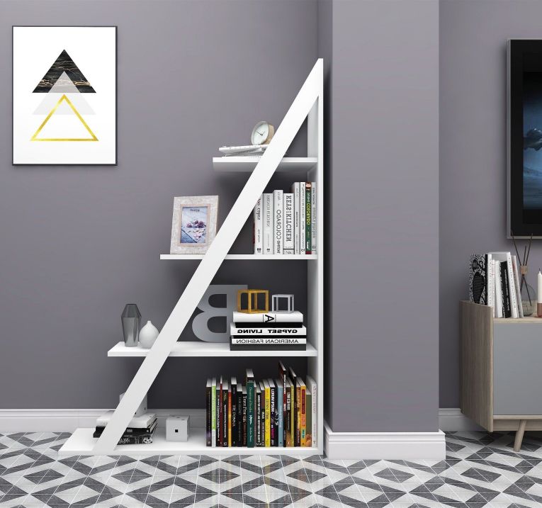 Libreria Bianco 3 Ripiani Installazione Libera 100x30x150h cm, Struttura Verticale - Camaiore