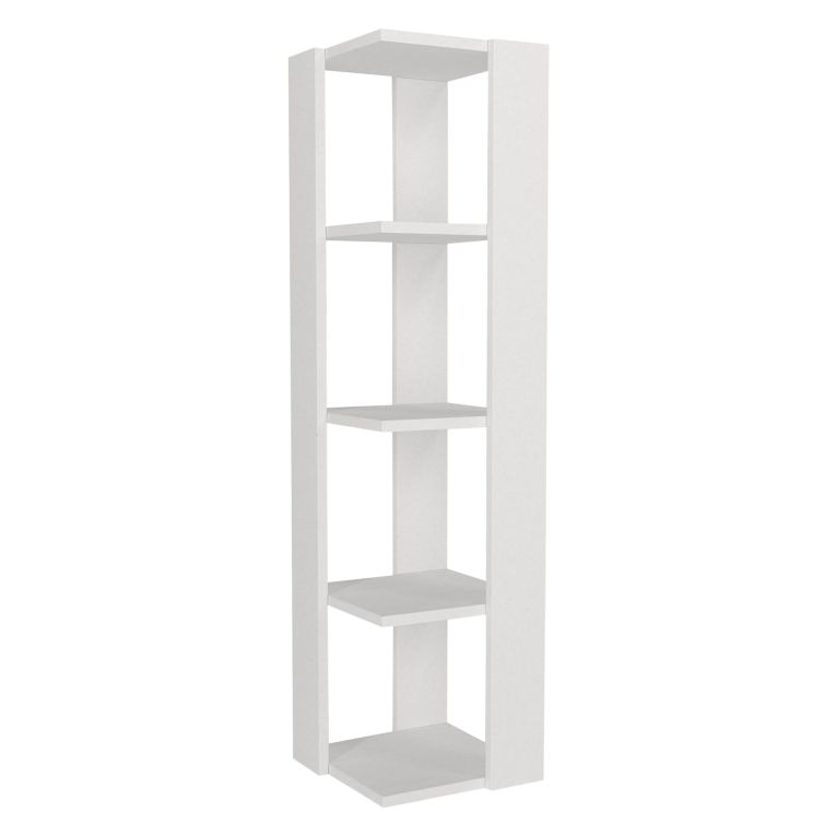 Libreria Bianco 3 Ripiani Installazione Libera 31x33x120h cm, Struttura Verticale - Clivio