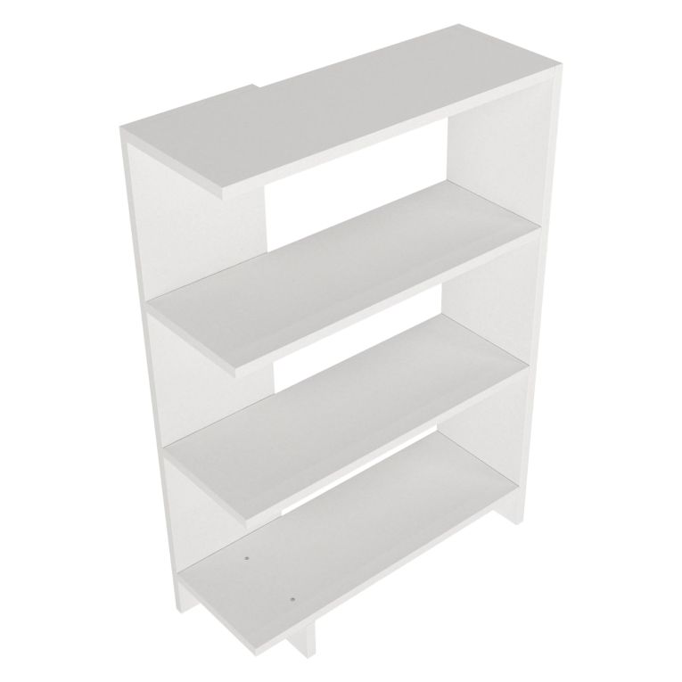 Libreria Bianco 3 Ripiani Installazione Libera 62x24x90h cm, Struttura Verticale - Pigna
