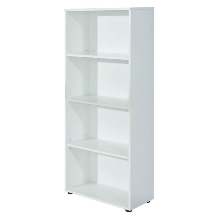 Libreria Bianco 3 Ripiani Struttura Verticale 60x30x145h cm, - Jovencan