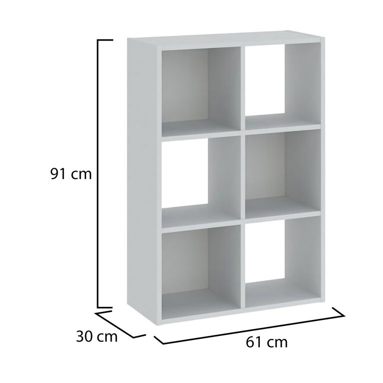 Libreria Bianco 4 Ripiani Installazione a Terra 61x30x91h cm, Struttura Verticale - Lifasa