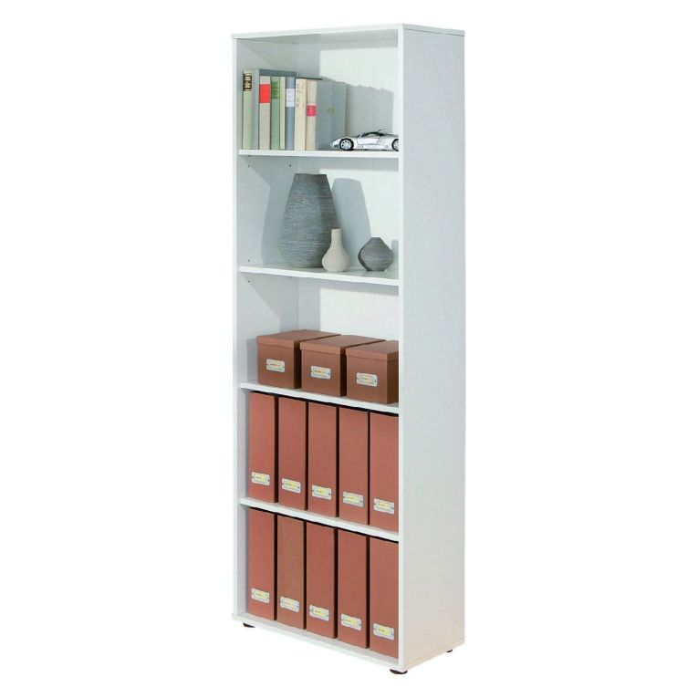 Libreria Bianco 4 Ripiani Struttura Verticale 60x30x180h cm, - Erba