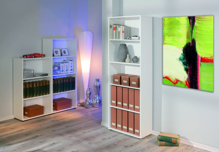 Libreria Bianco 4 Ripiani Struttura Verticale 60x30x180h cm, - Erba