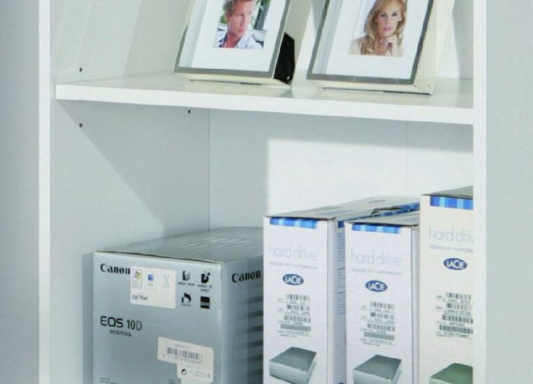 Libreria Bianco 4 Ripiani Struttura Verticale 60x30x180h cm, - Erba