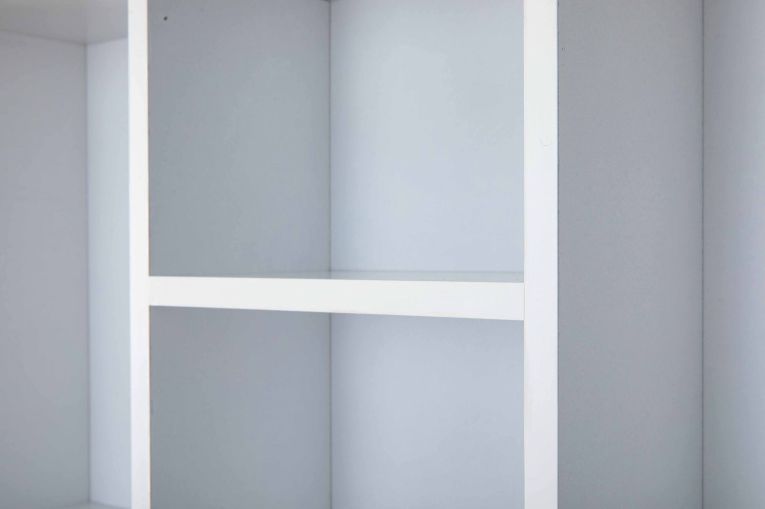 Libreria Bianco 4 Ripiani Struttura Verticale 67x67x14h cm, - Tripi