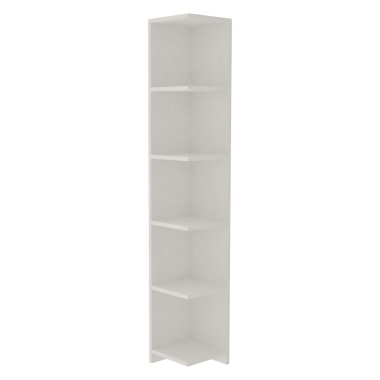 Libreria Bianco 5 Ripiani Installazione Libera 25x25x160h cm, Struttura Verticale - Tufillo