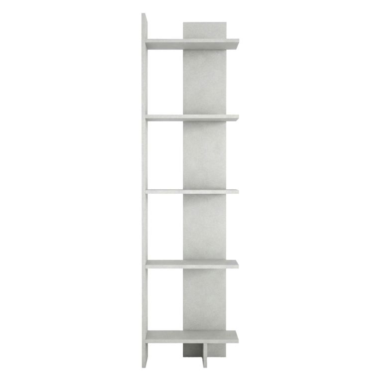 Libreria Bianco 5 Ripiani Installazione Libera 49x22x170h cm, Struttura Verticale - Trimonte
