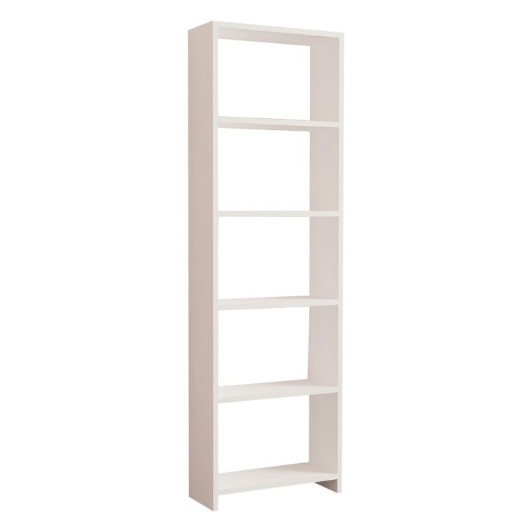 Libreria Bianco 5 Ripiani Installazione Libera 50x20x160h cm, Struttura Verticale - Piubega