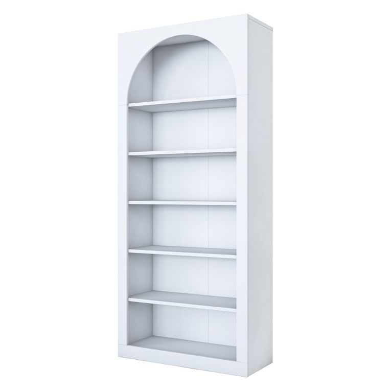 Libreria Bianco 5 Ripiani Installazione Libera 80x32x180h cm, Struttura Verticale - Vas