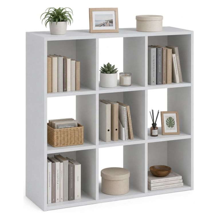 Libreria Bianco 6 Ripiani Installazione a Terra 91x30x91h cm, Struttura Verticale - Liga