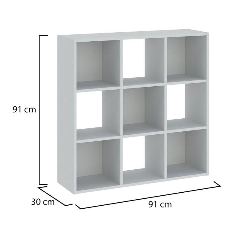 Libreria Bianco 6 Ripiani Installazione a Terra 91x30x91h cm, Struttura Verticale - Liga