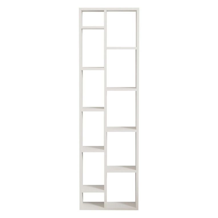 Libreria Bianco 9 Ripiani Installazione Libera 44x20x150h cm, Struttura Verticale - Mortara