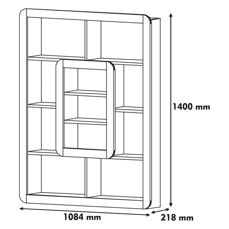 Libreria Bianco Giallo 8 Ripiani Installazione Libera 108x22x140h cm, Struttura Verticale - Caltrano