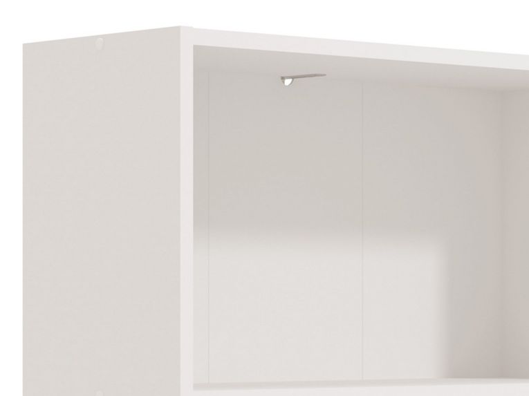 Libreria Bianco Opaco 2 Ripiani Installazione a Terra 70x24.5x107.5h cm, Sfumatura Colore Struttura Opaco - Moiano