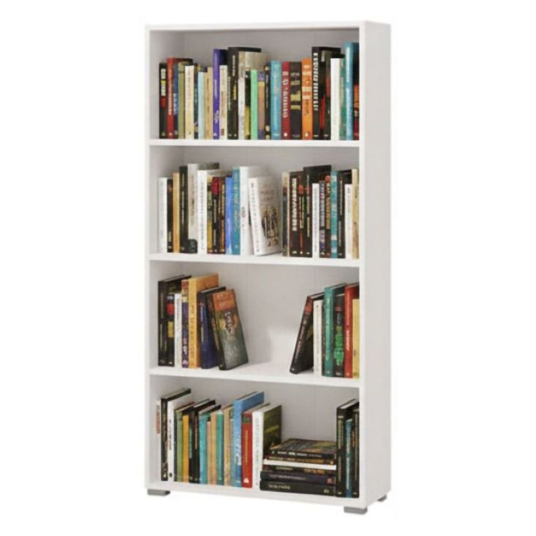 Libreria Bianco Opaco 3 Ripiani Installazione a Terra 70x24.5x142h cm, Sfumatura Colore Struttura Opaco - Prisco