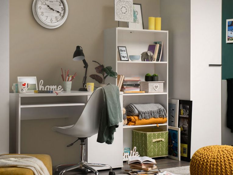 Libreria Bianco Opaco 3 Ripiani Installazione a Terra 70x24.5x142h cm, Sfumatura Colore Struttura Opaco - Prisco