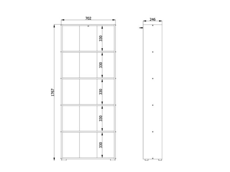 Libreria Bianco Opaco 4 Ripiani Installazione a Terra 70x24.5x176.5h cm, Sfumatura Colore Struttura Opaco - Urgnano