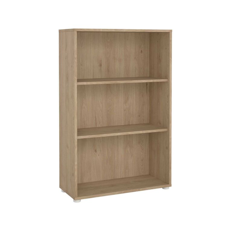 Libreria Camille, Scaffale da ufficio, Mobile portalibri, Biblioteca, 34x80 h124 cm, Rovere