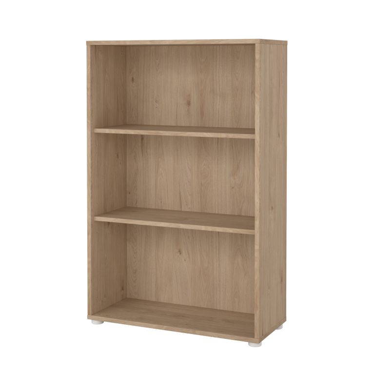 Libreria Camille, Scaffale da ufficio, Mobile portalibri, Biblioteca, 34x80 h124 cm, Rovere